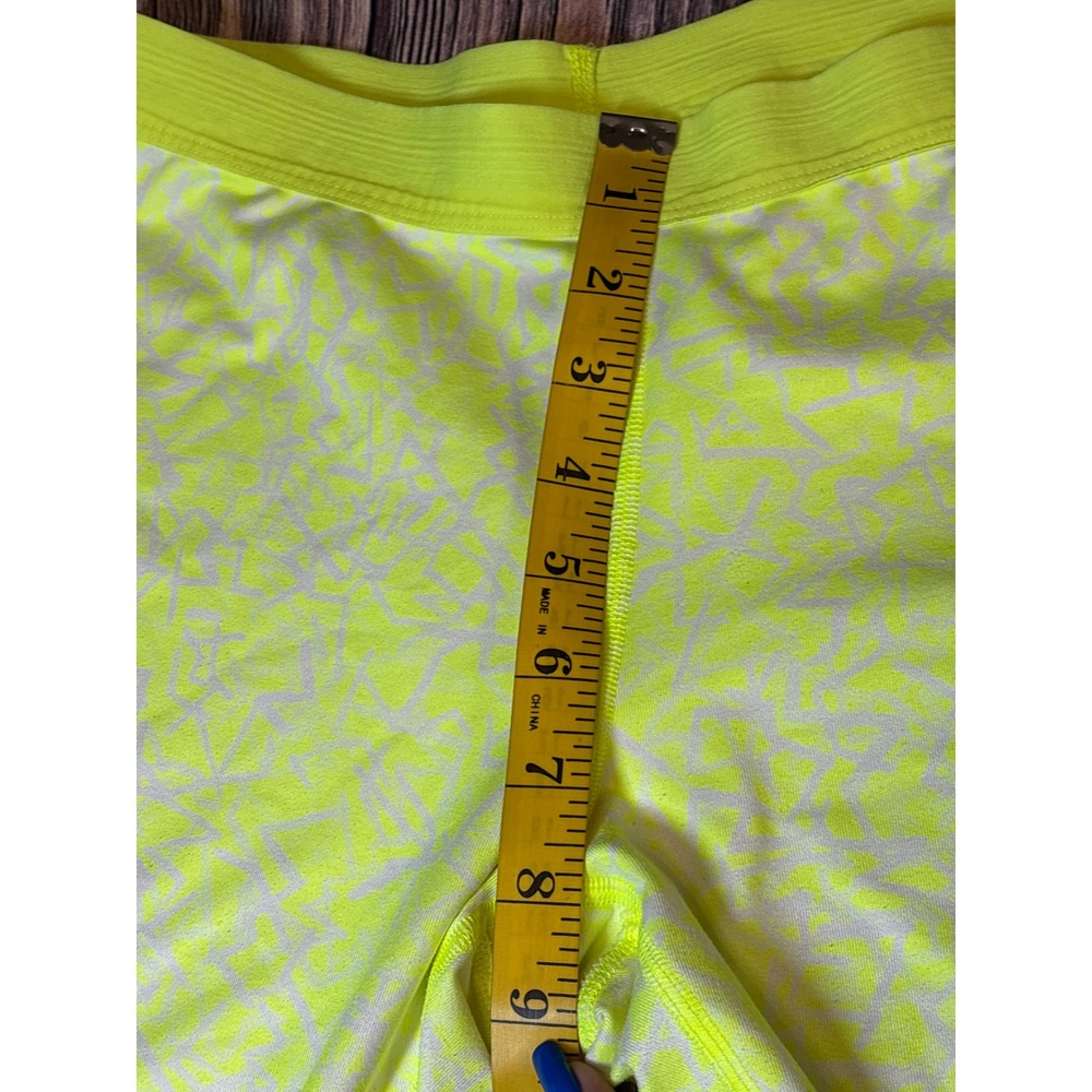 Nike Dri-FIT Leggings Womens S Neon Yellow White Geometric Print Capri 646194 - Picture 8 of 14